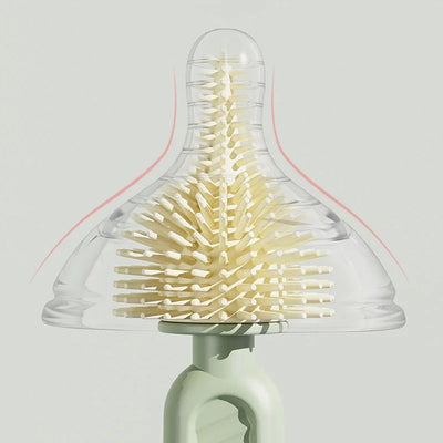 סט מברשת סיליקון לניקוי בקבוקים – כולל מתקן ייבוש מסתובב 360°